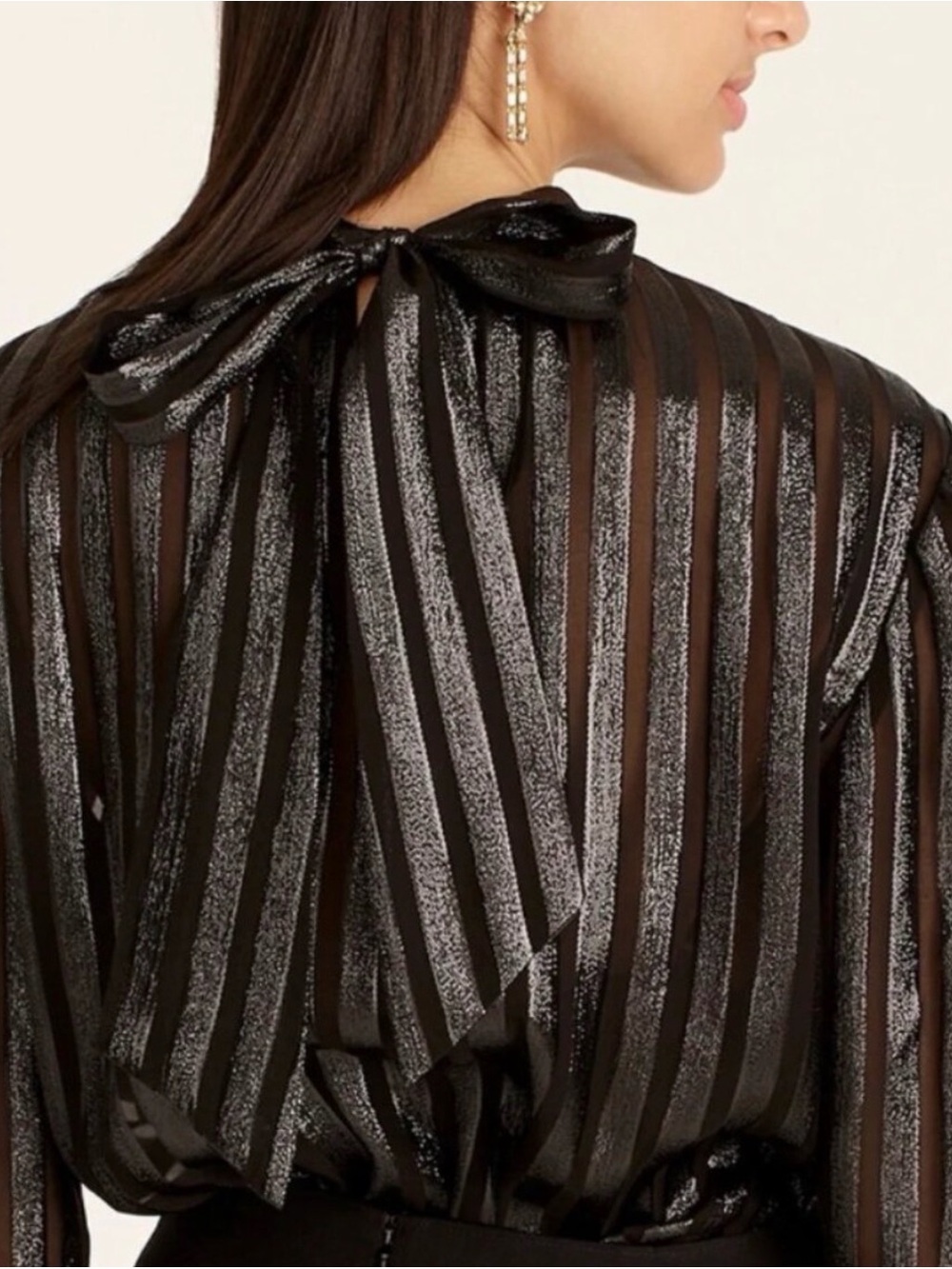 J. Crew Sheer and Sparkle Stripe Blouse